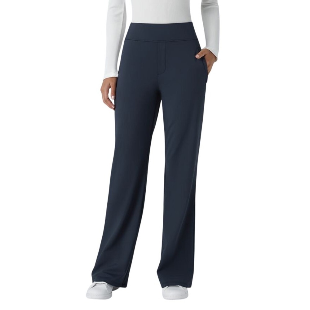 NWT Halara Flex High Waisted Pocket Work Flare Pants Navy Blue Size XLP